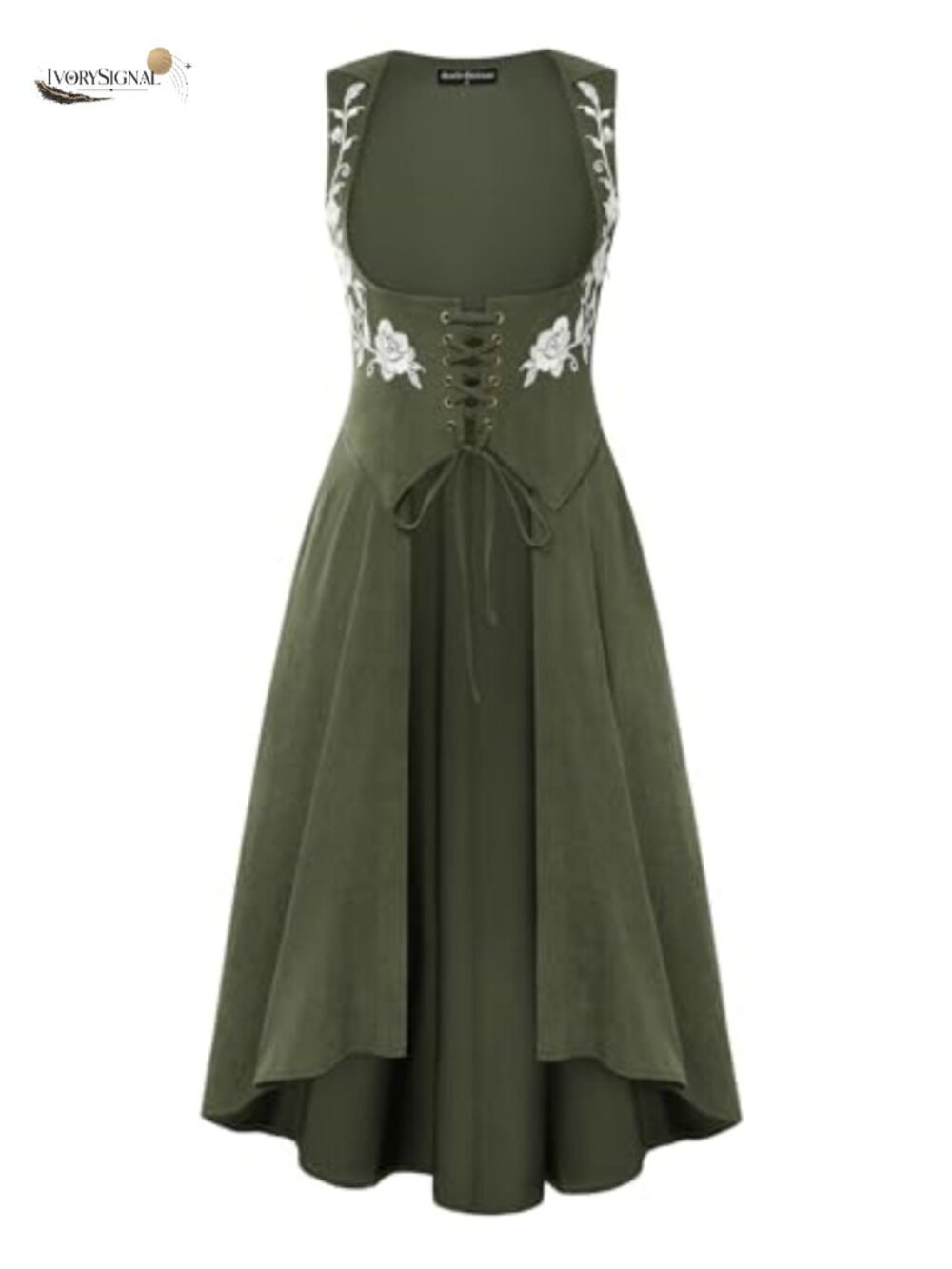 Renaissance Hooded Overdress Lace-Up Corset Medieval Costume